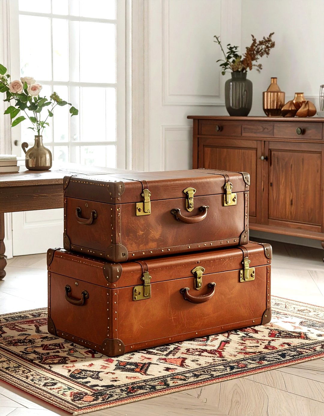 Decorative storage trunks - 30 dining room clever storage ideas