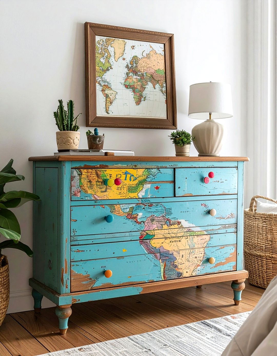 Decoupage Map Furniture - 30 map decor ideas
