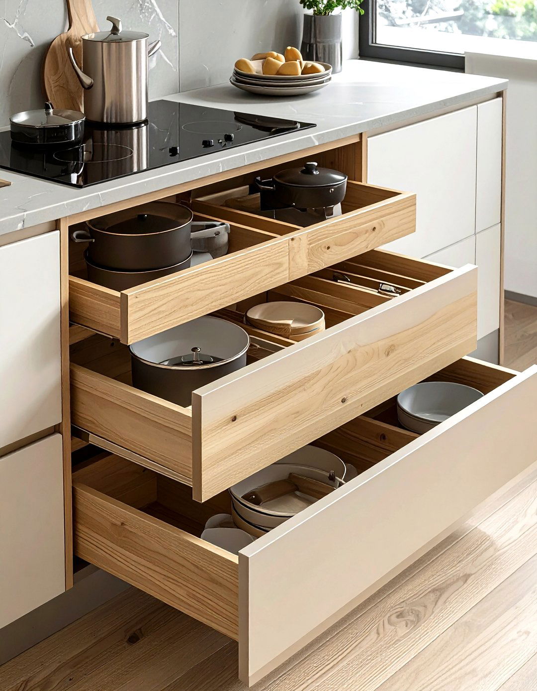 Deep Drawer Divider - 30 space-saving kitchen ideas