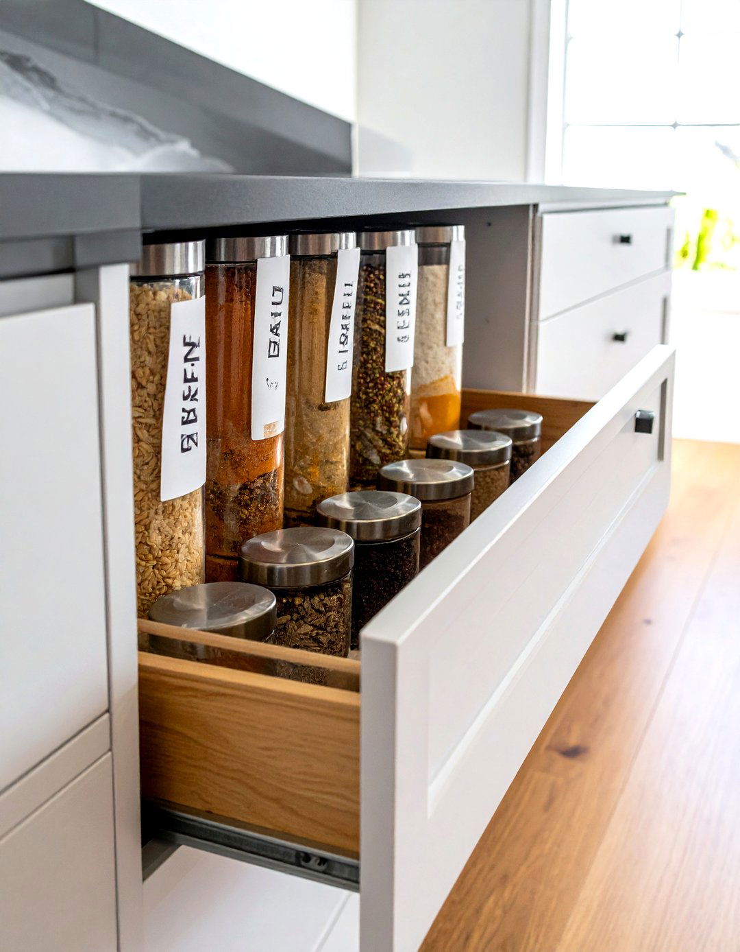 Deep Drawer Spice Storage - 30 spice drawer kitchen ideas