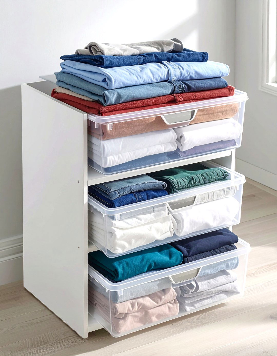 Deep Drawer Stacking Bins - 30 bedroom drawer organization ideas