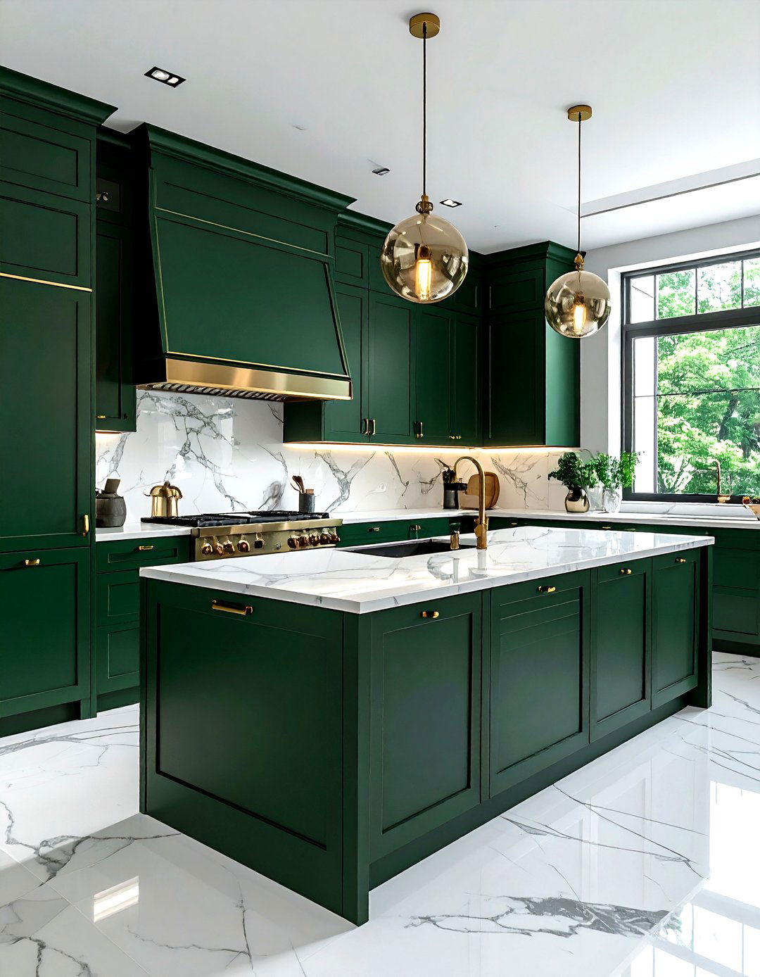 Deep Green Kitchen - 30 kitchen room settings