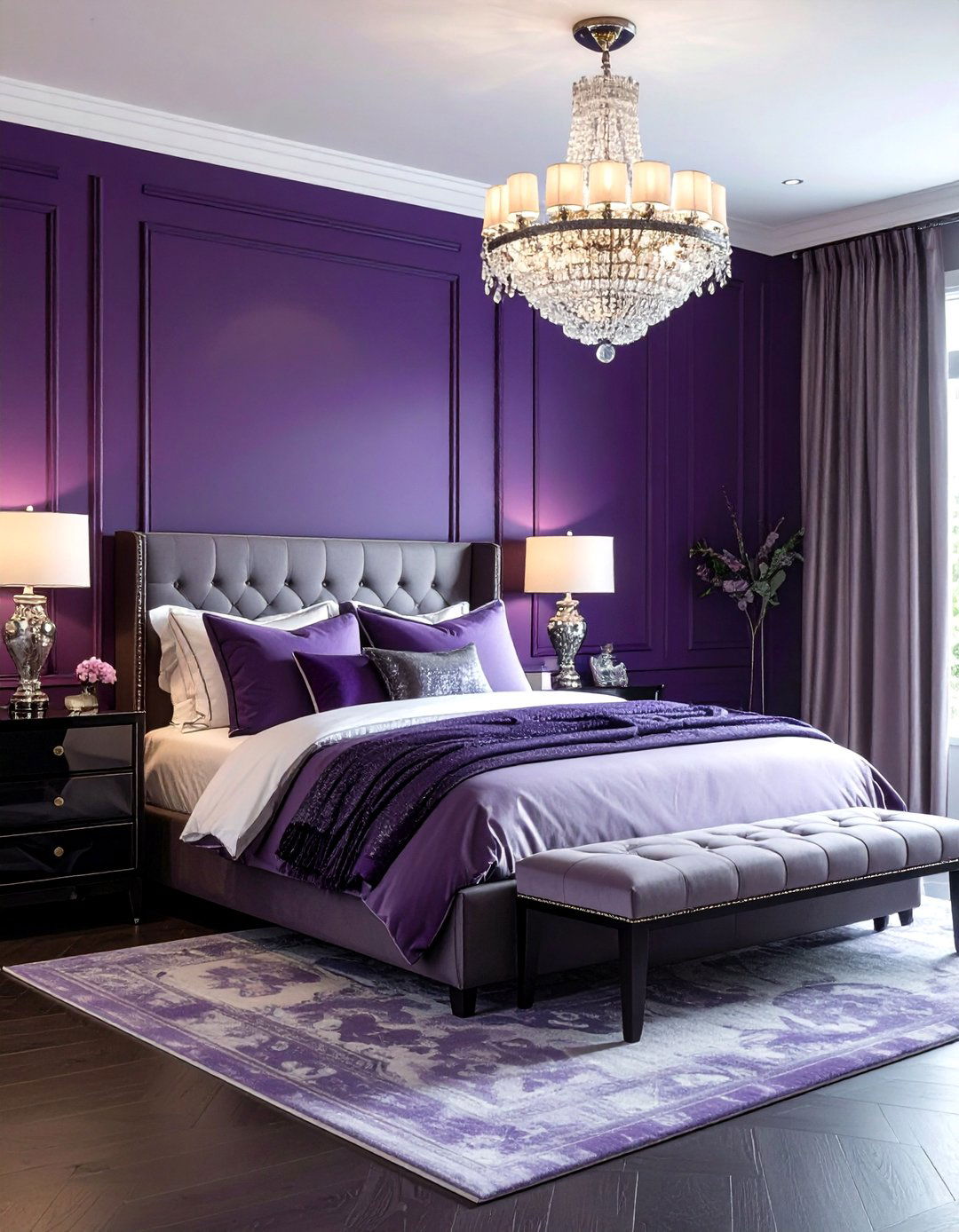 Deep Plum Bedroom - 30 bedroom paint color ideas
