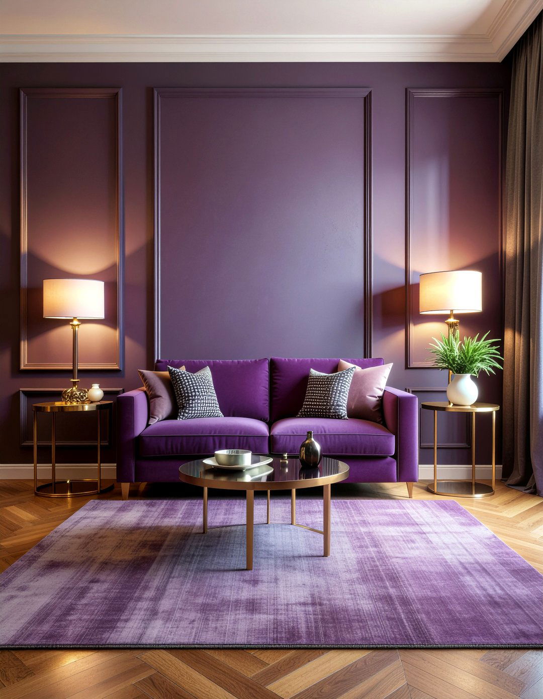 Deep Plum Living Room - 30 jewel toned living room ideas