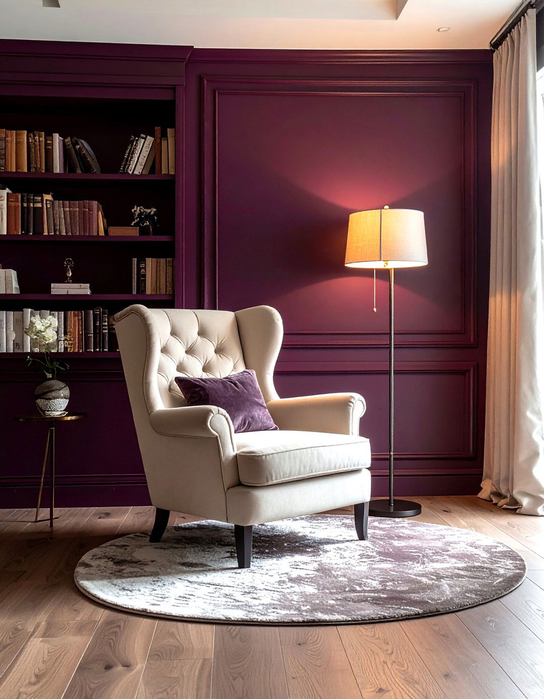 Deep Plum Reading Nook - 30 bold color decor ideas