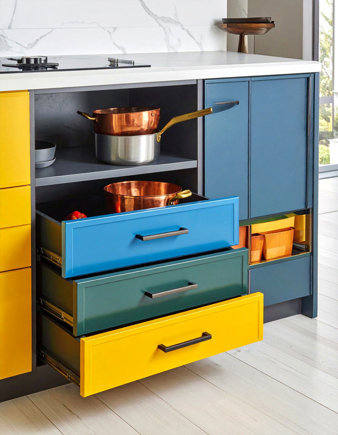 Deep Pot Drawers - 30 small kitchen cabinet ideas