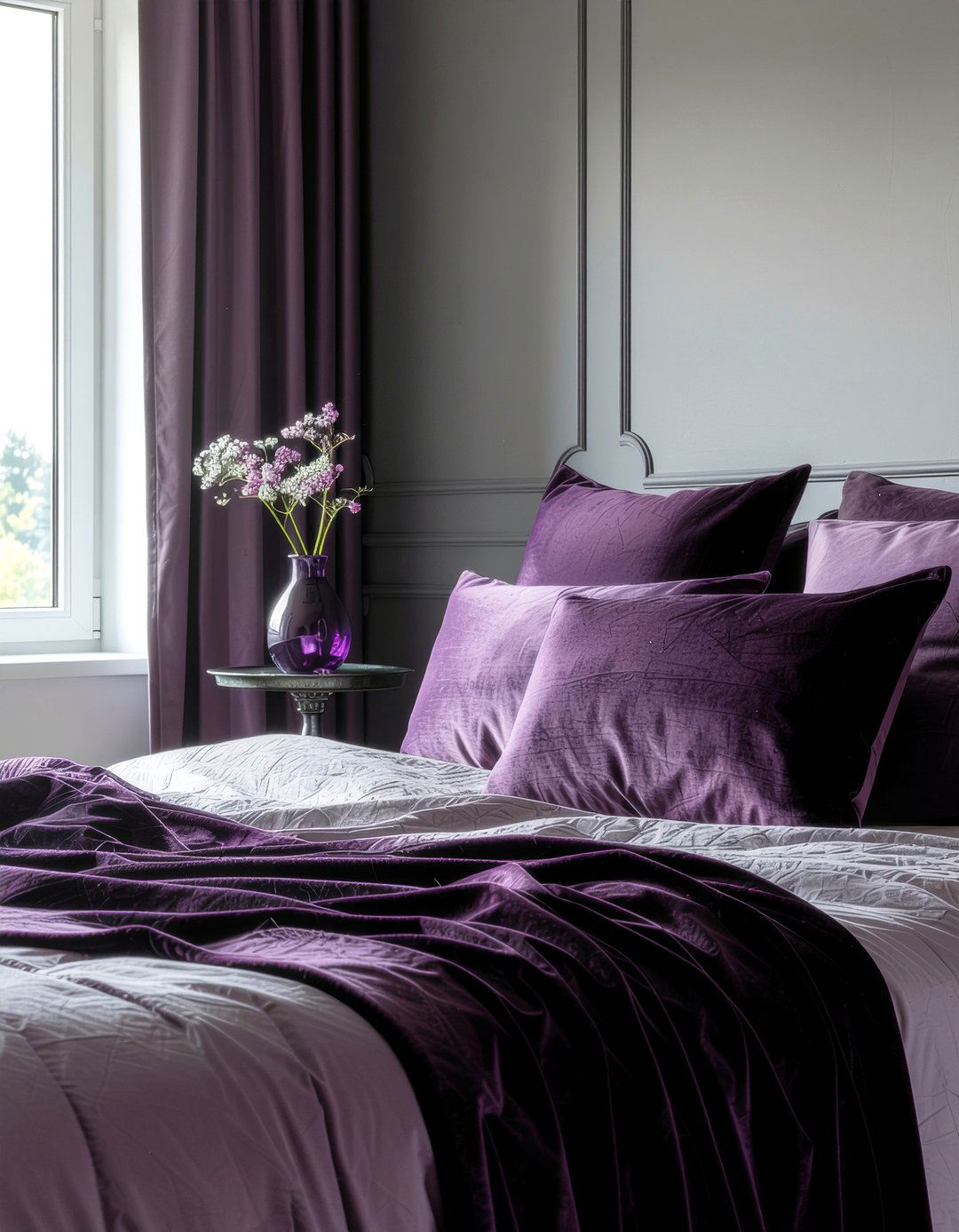 Deep Purple Decor - 30 dark bedroom ideas