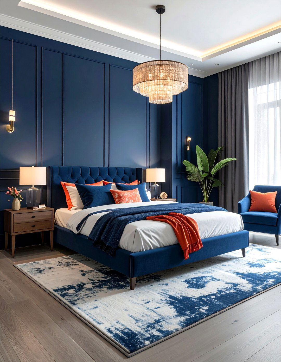 Deep Sea Blue Guest Bedroom - 30 cool blue bedroom ideas