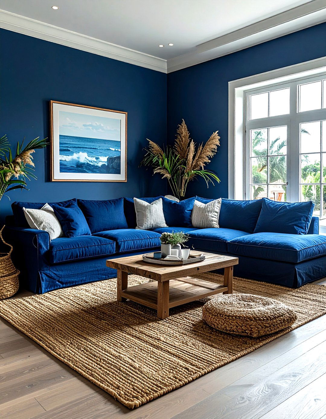 Deep Sea Blue Living Room - 30 living room blue walls