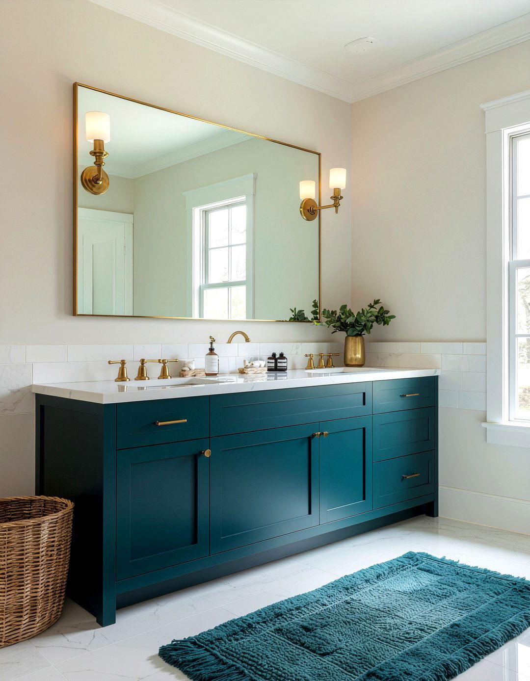 Deep Teal Bathroom - 30 bathroom towel color ideas