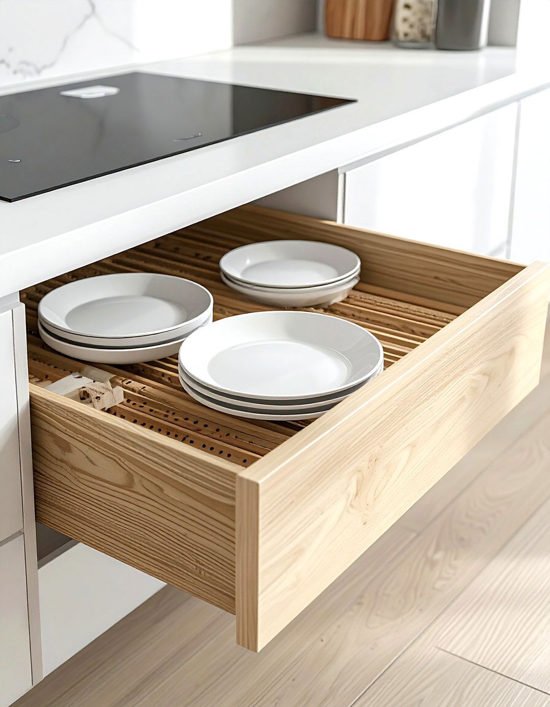 Deep drawer peg system - 30 kitchen cabinet storage ideas