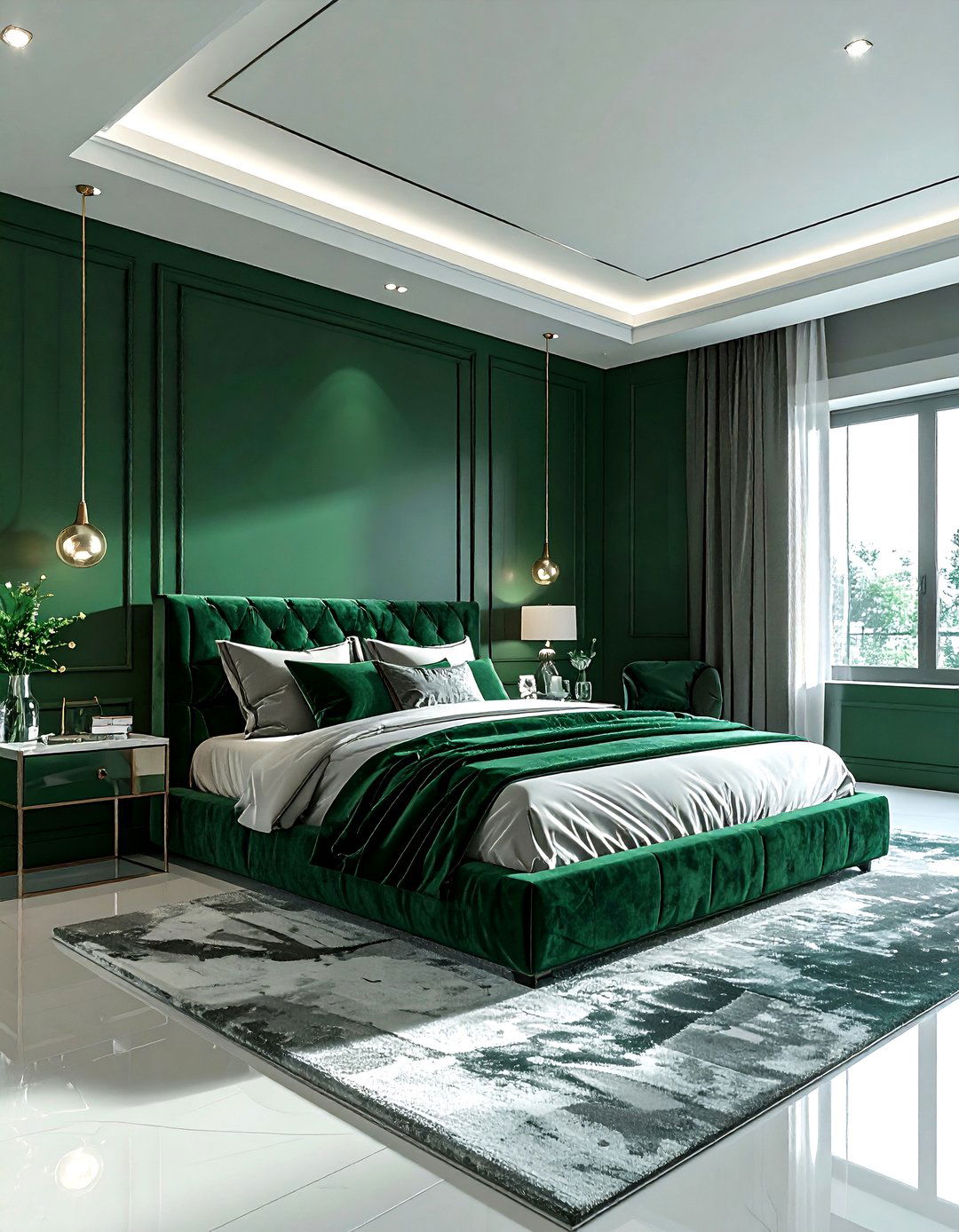 Deep green bedroom - 30 cool green bedroom ideas