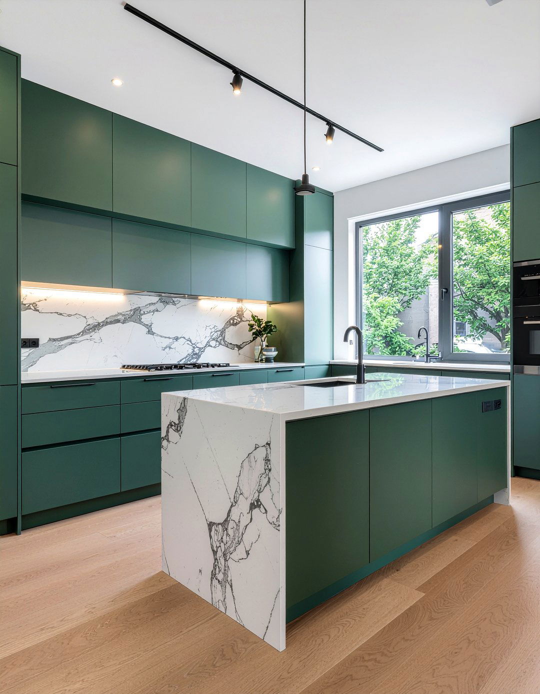 Deep green kitchen cabinets - 30 green kitchen cabinet ideas