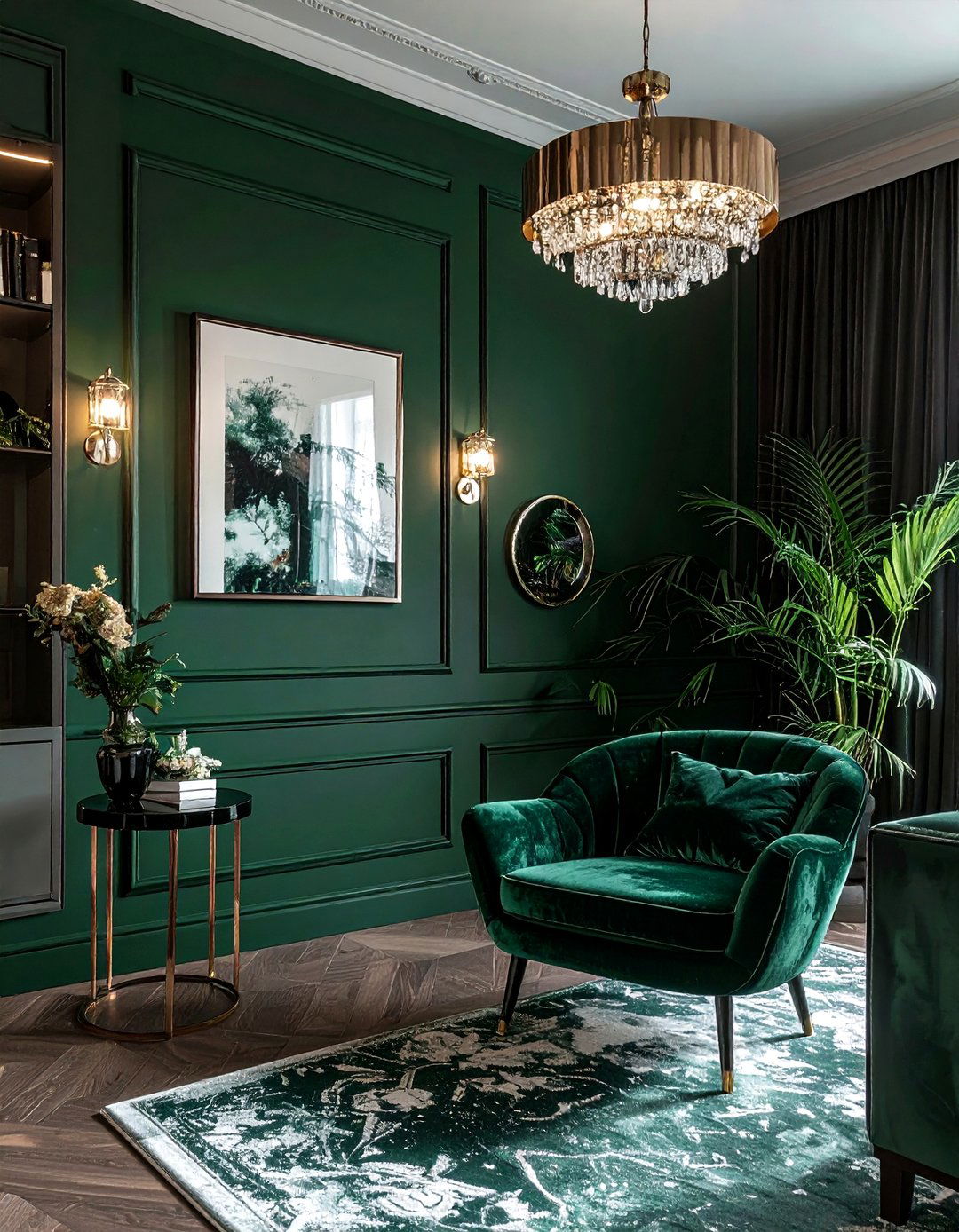 Deep green living room - 30 contemporary green living room ideas