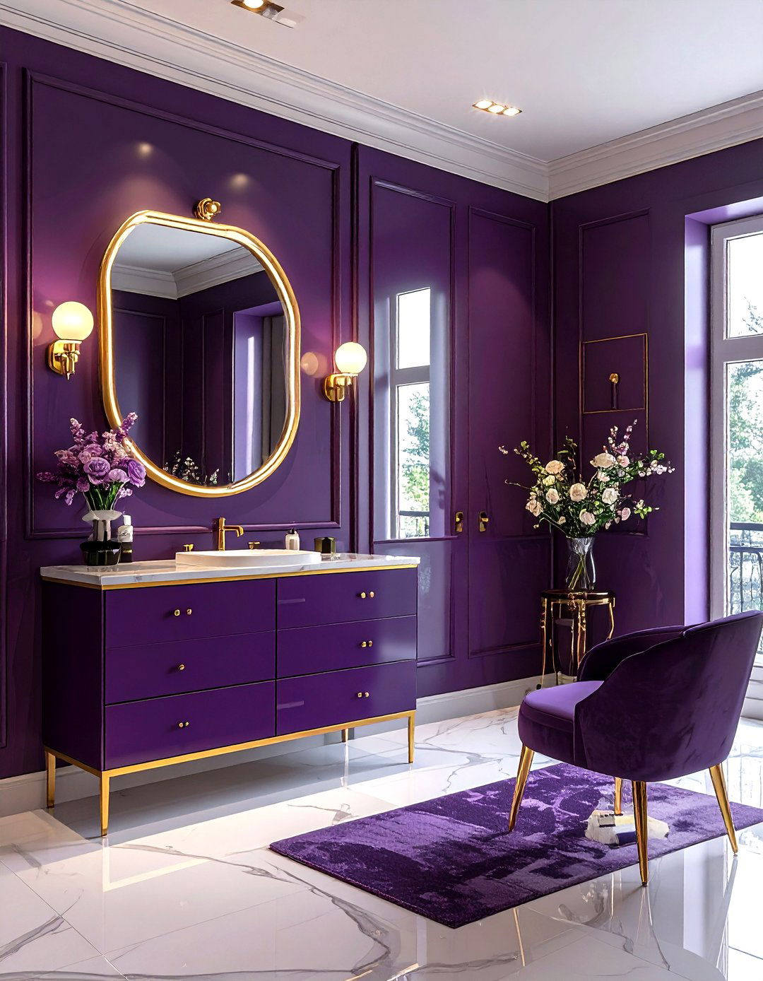 Deep plum powder room - 30 cool paint color ideas