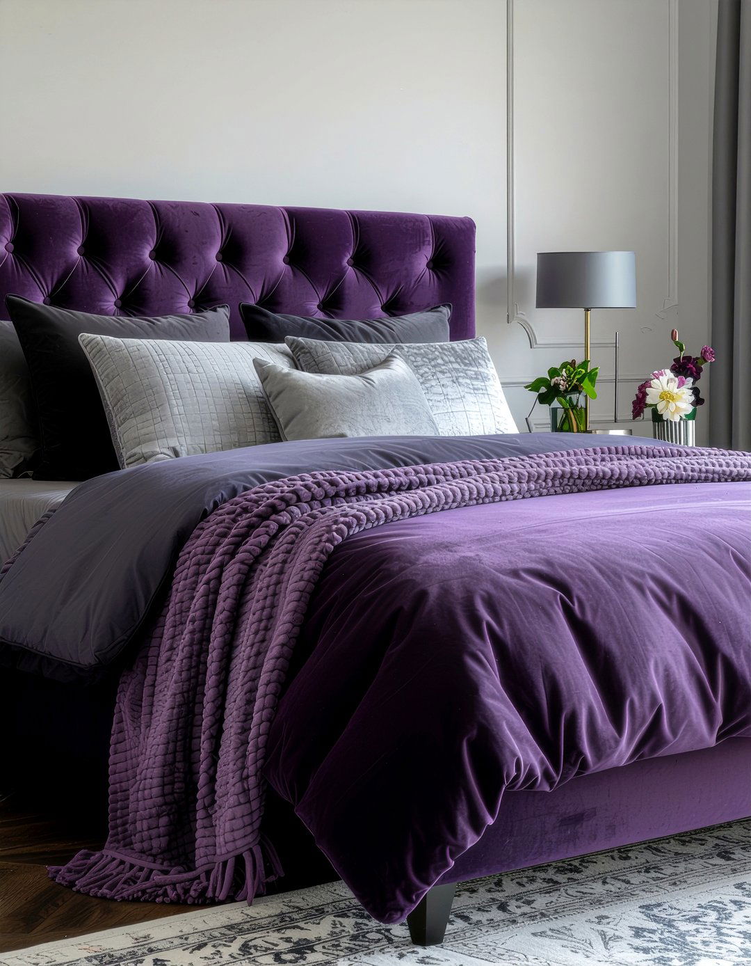 Deep purple bedding - 30 gothic bedroom ideas