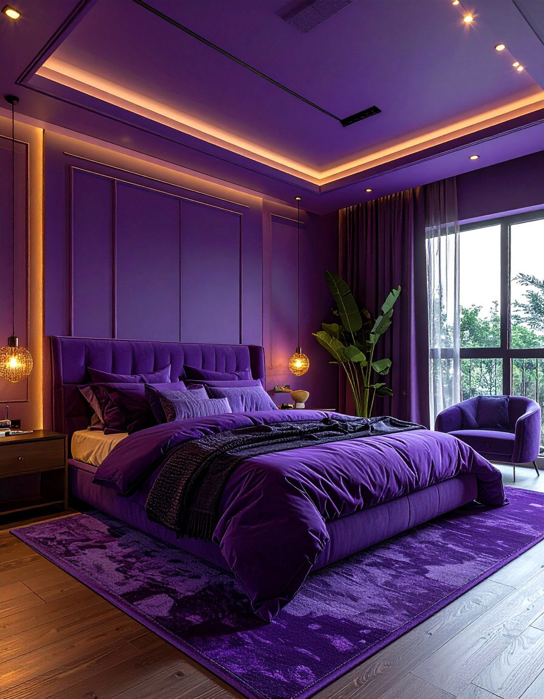 Deep purple bedroom - 30 purple bedroom ideas