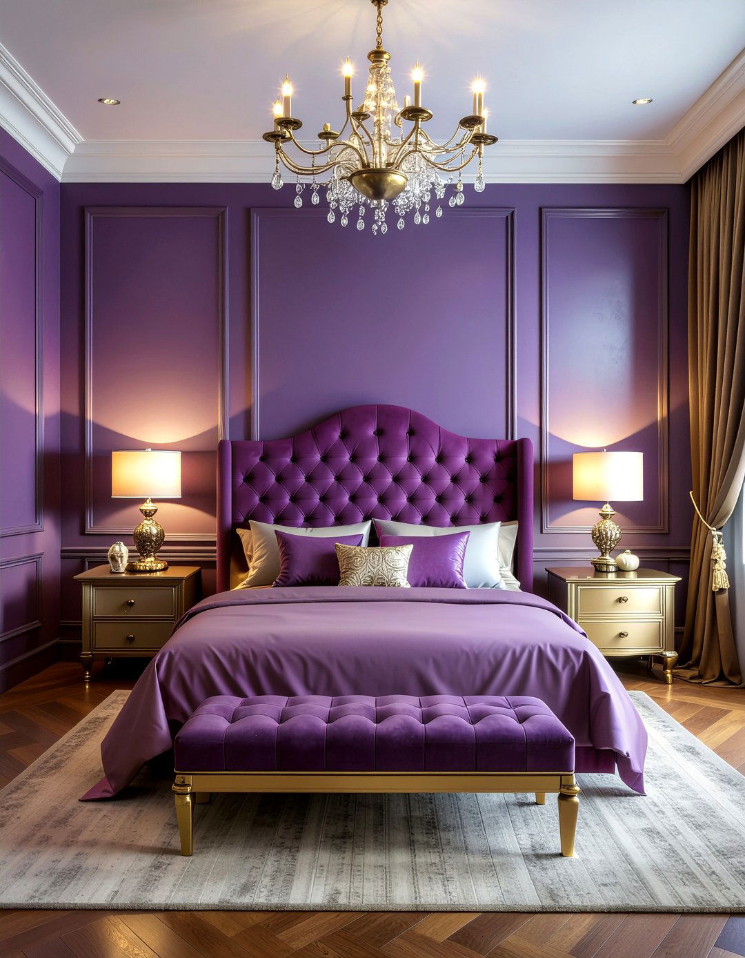 Deep purple bedroom - 30 bold color bedroom ideas