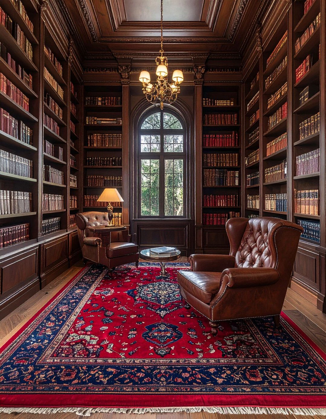 Deep red Turkish rug library - 30 Turkish rug ideas