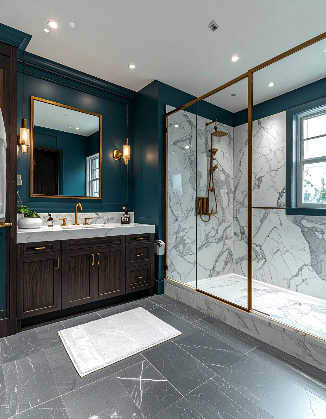 Deep sea blue bathroom - 30 blue bathroom design ideas