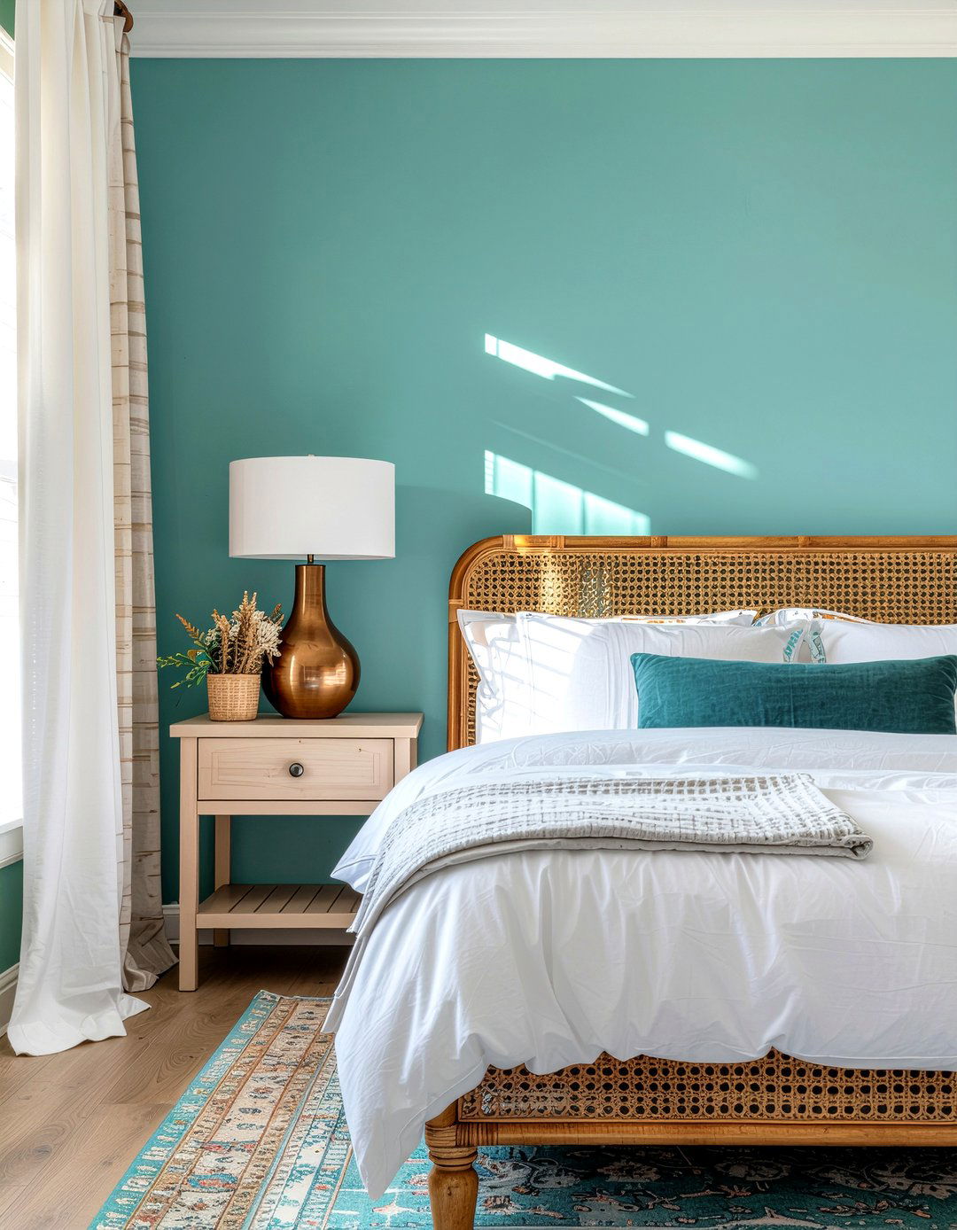 Deep turquoise bedroom - 30 jewel toned bedroom ideas
