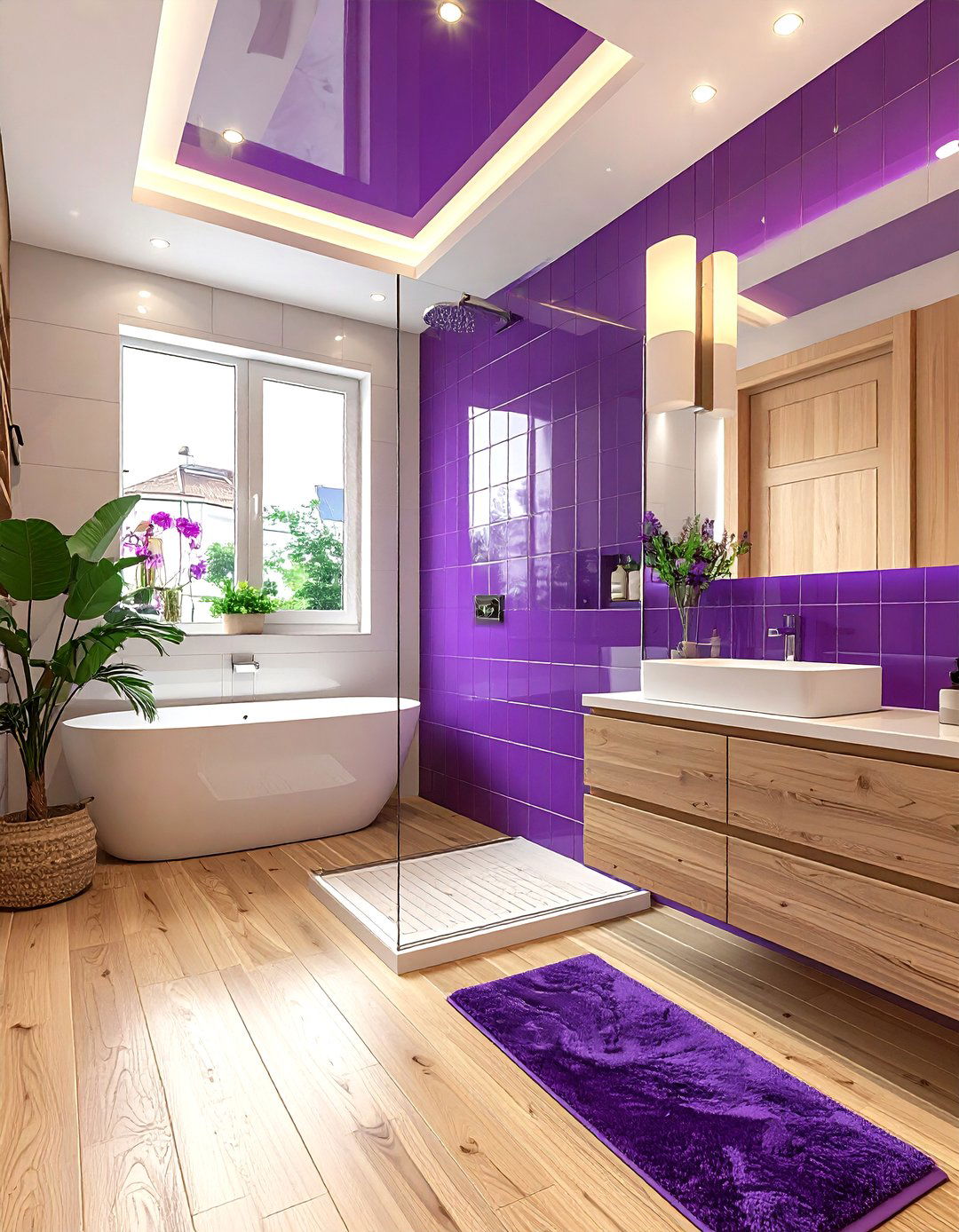 Deep violet bathroom - 30 purple bathroom color schemes