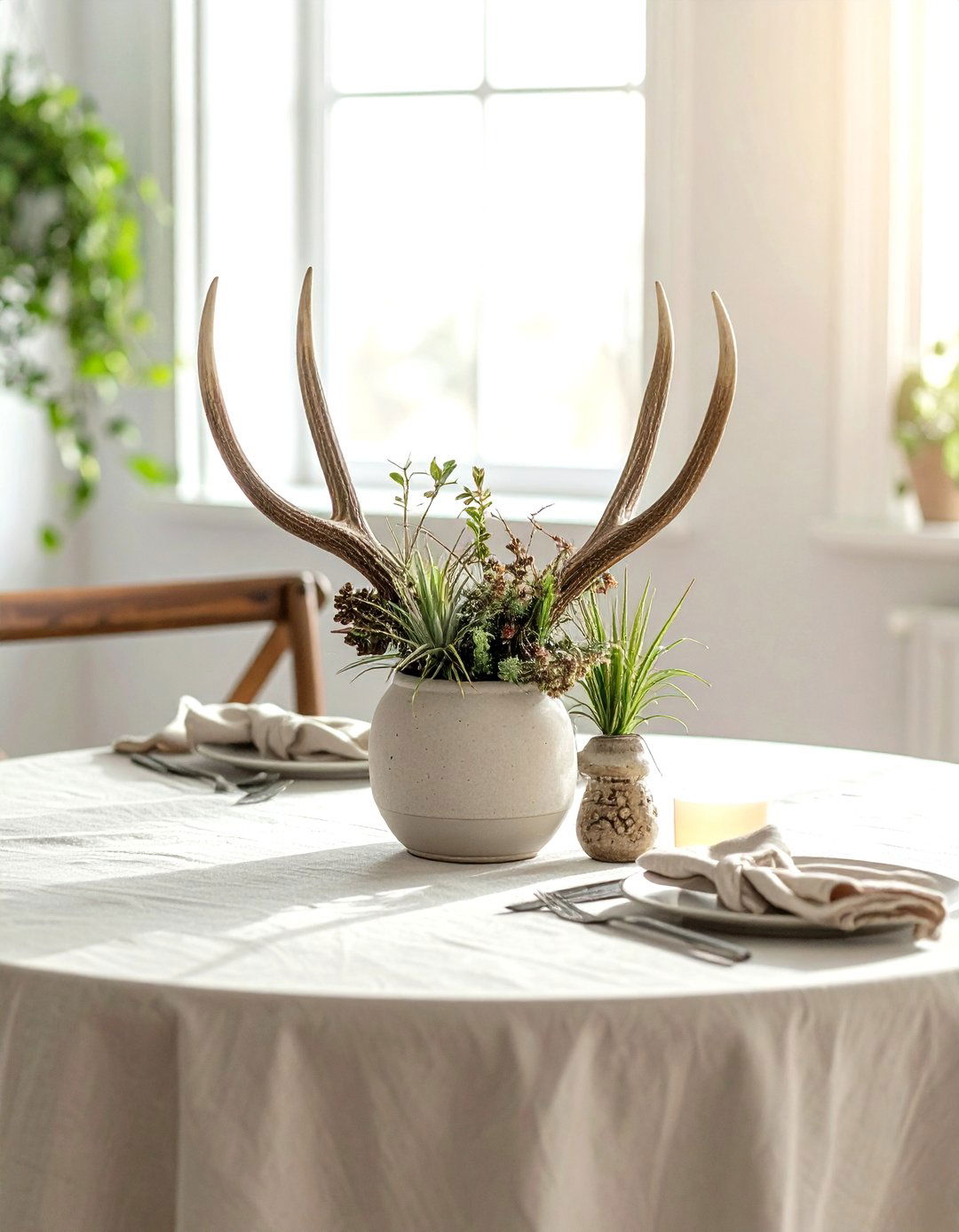 Deer antler centerpiece - 30 horn decor ideas