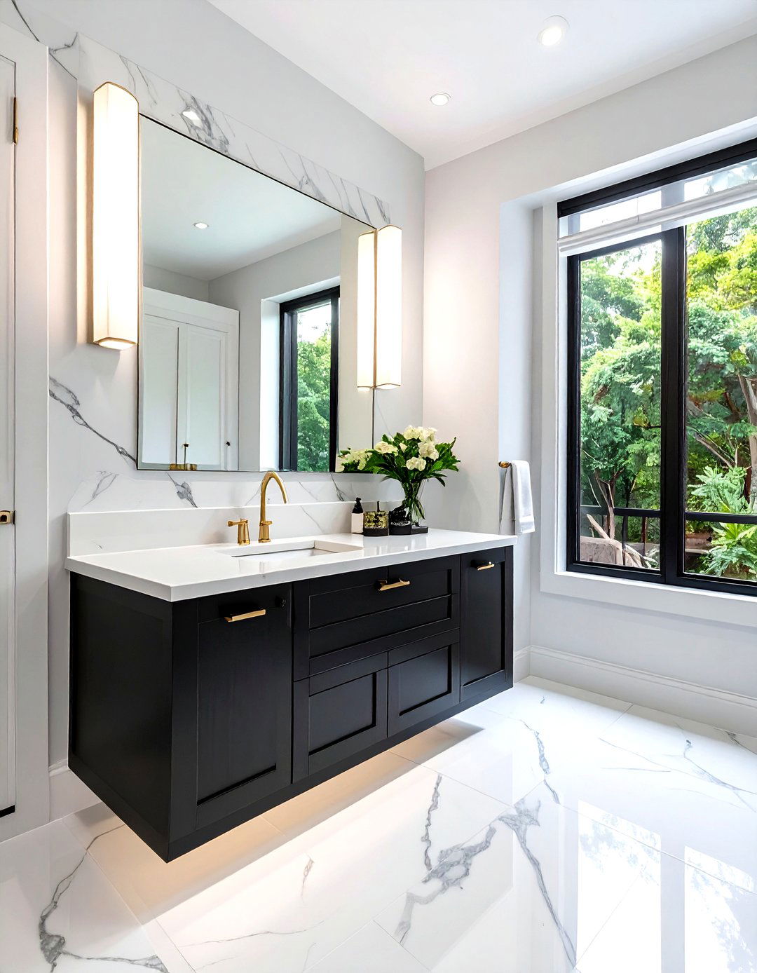 Delicatus White Granite - 30 granite countertop bathroom ideas