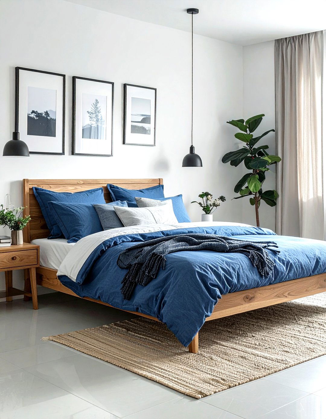 Denim Blue Casual Bedroom - 30 minimalist blue bedroom ideas