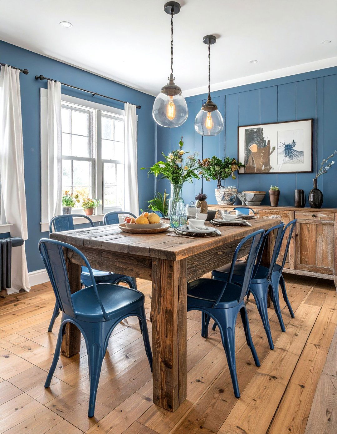 Denim Blue Dining Room - 30 blue dining room design ideas