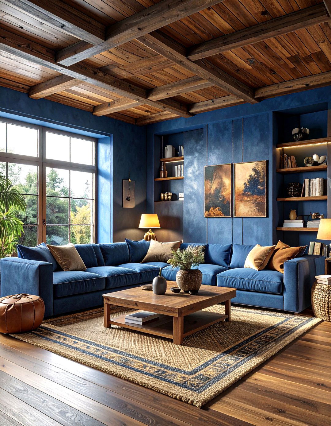 Denim Blue Living Room Ceiling - 30 living room blue ceiling ideas