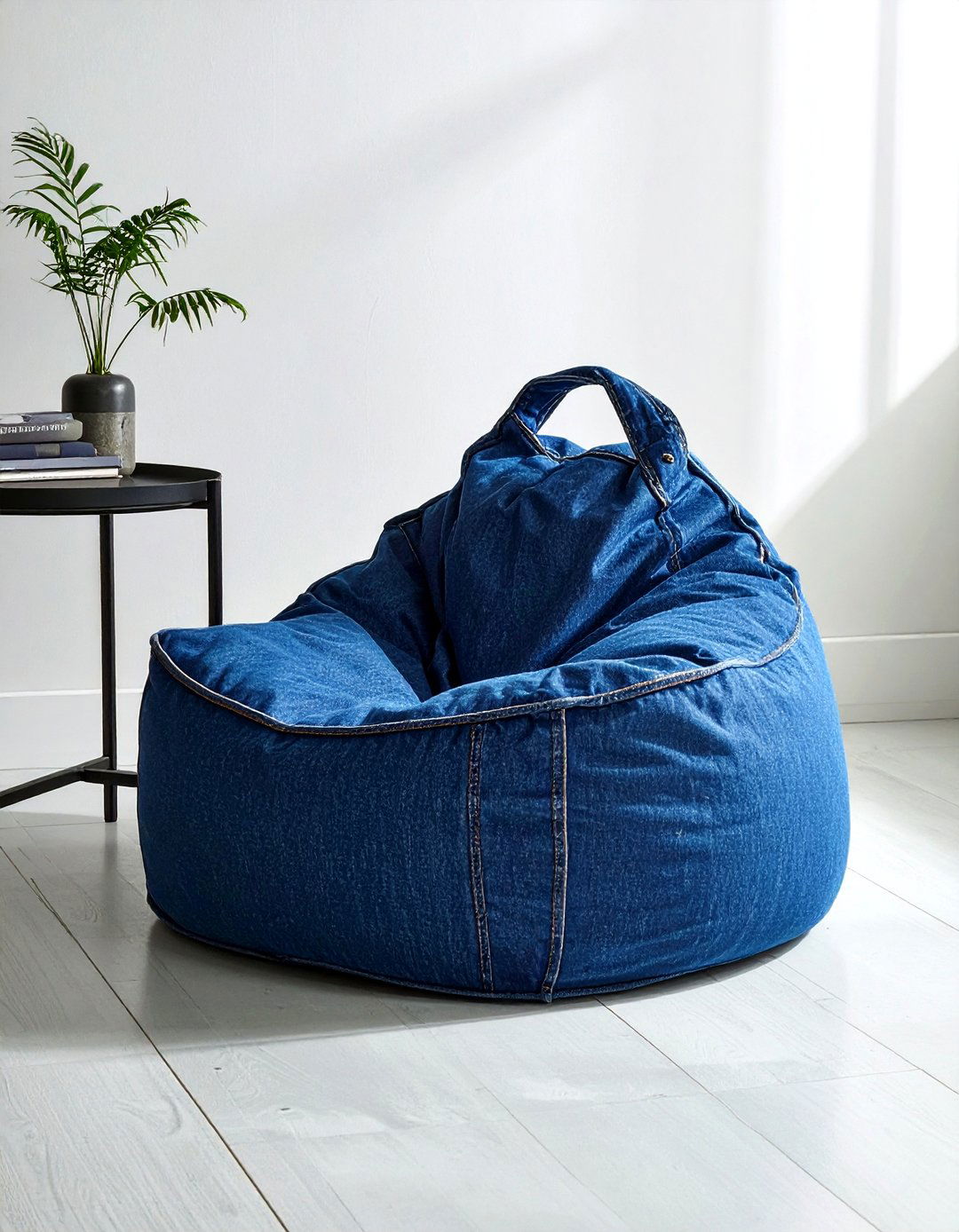 Denim bean bag chair - 30 living room bean bag ideas
