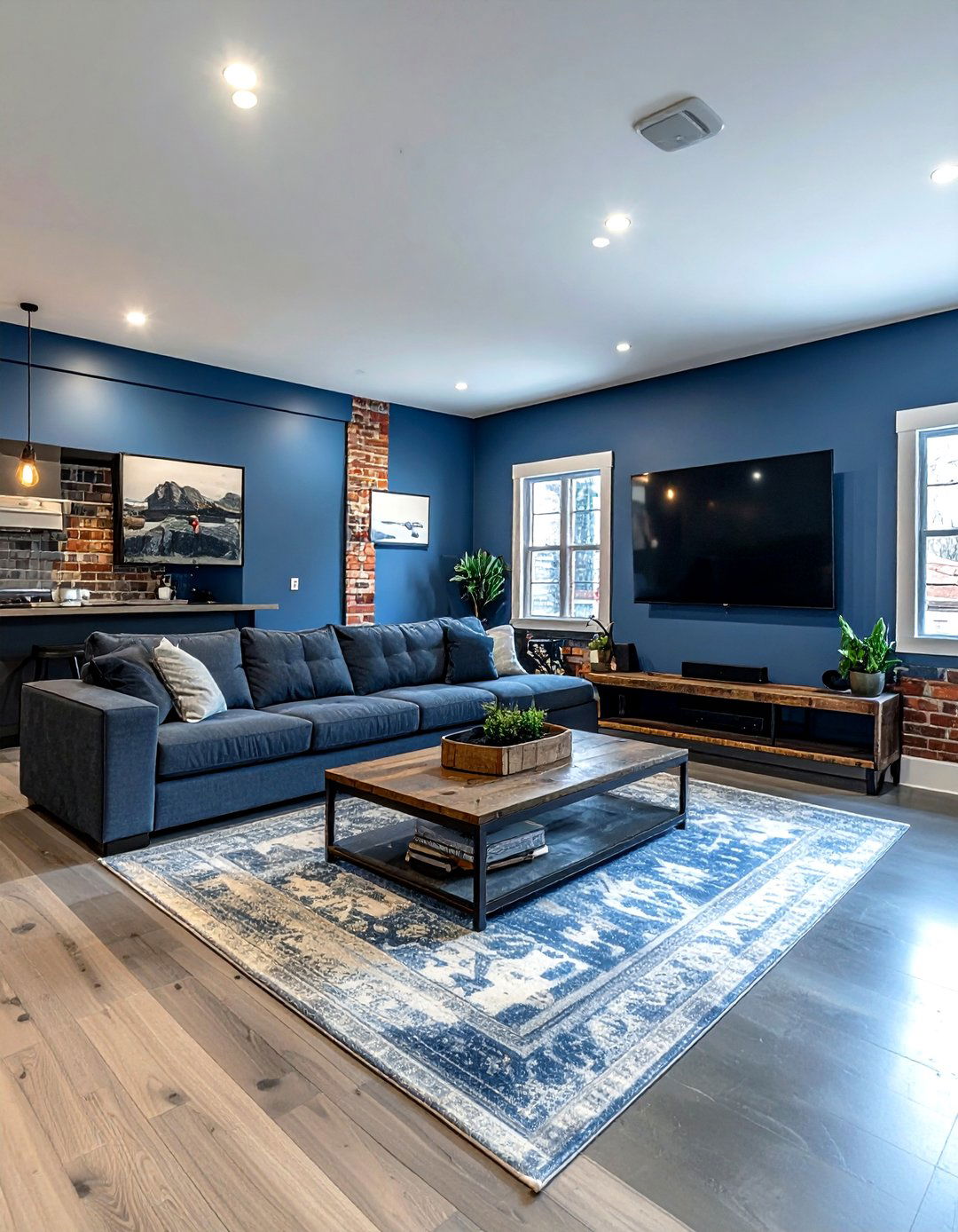 Denim blue basement - 30 blue paint color ideas