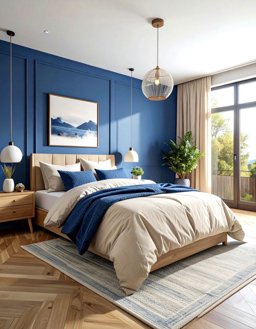 Denim blue casual bedroom - 30 modern blue bedroom ideas