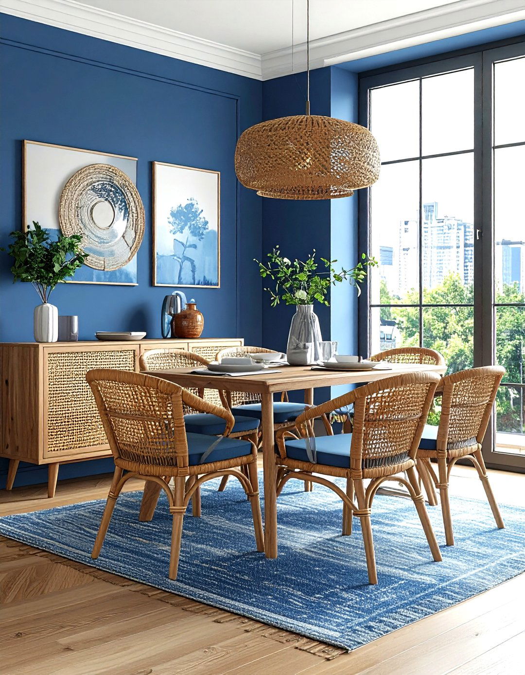 Denim blue dining room - 30 blue dining room ideas