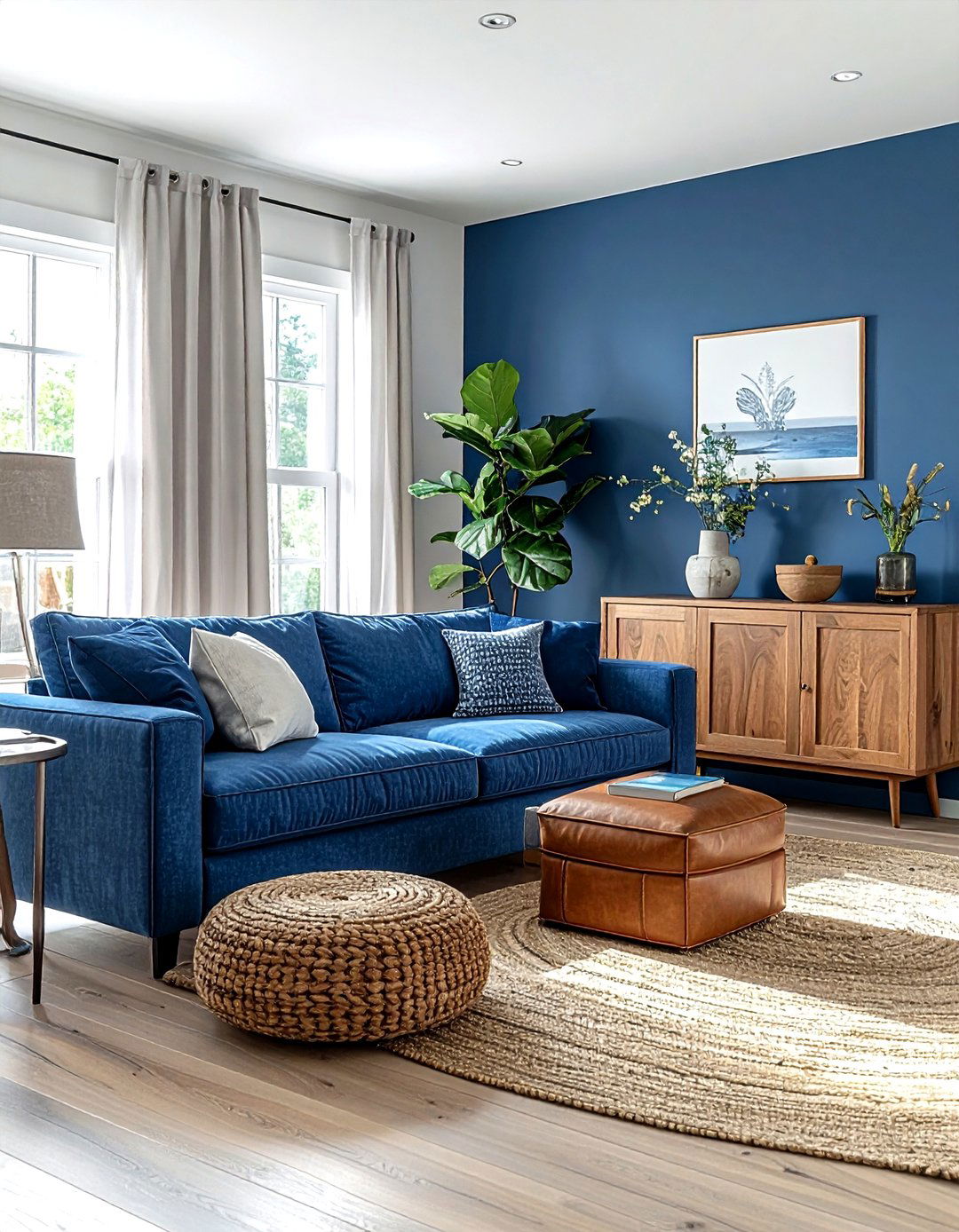 Denim blue living room - 30 contemporary blue living room ideas