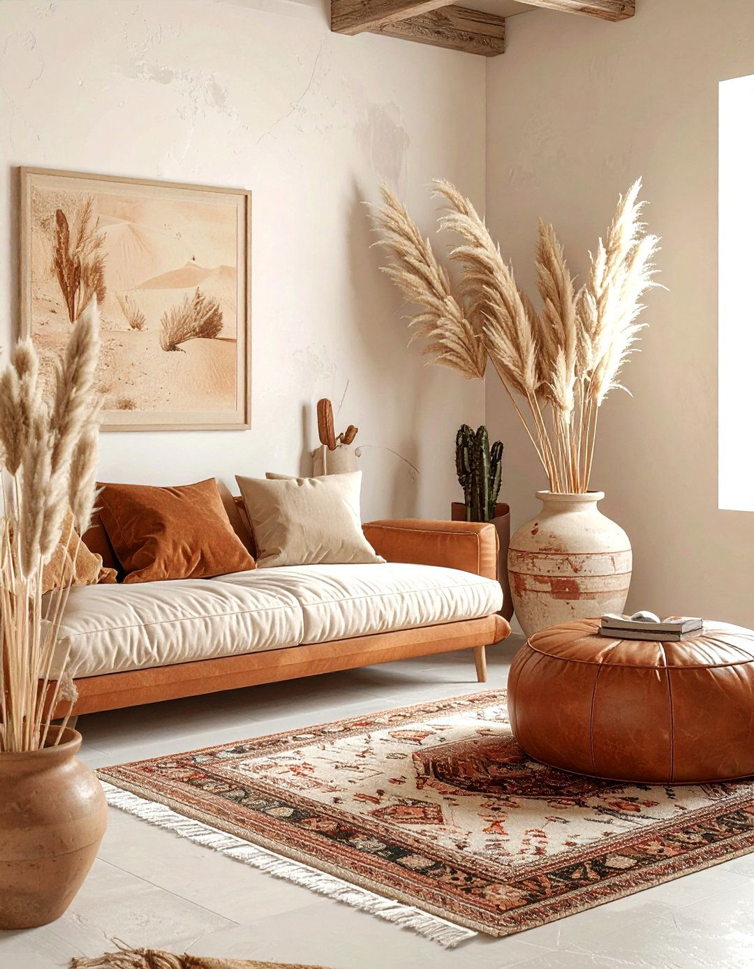 Desert Boho Cream Living Room - 30 bohemian cream living room ideas