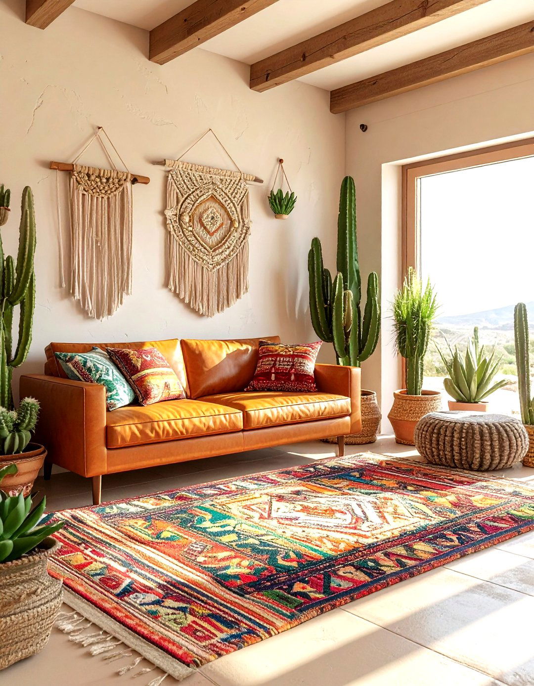 Desert Boho Living Room - 30 cactus decor ideas