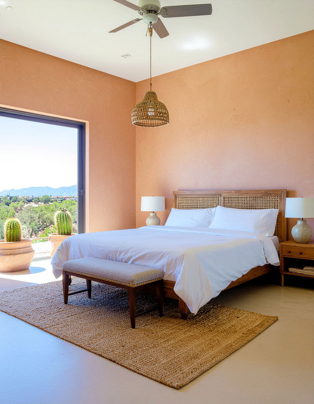 Desert cactus accent - 30 travel themed bedroom ideas