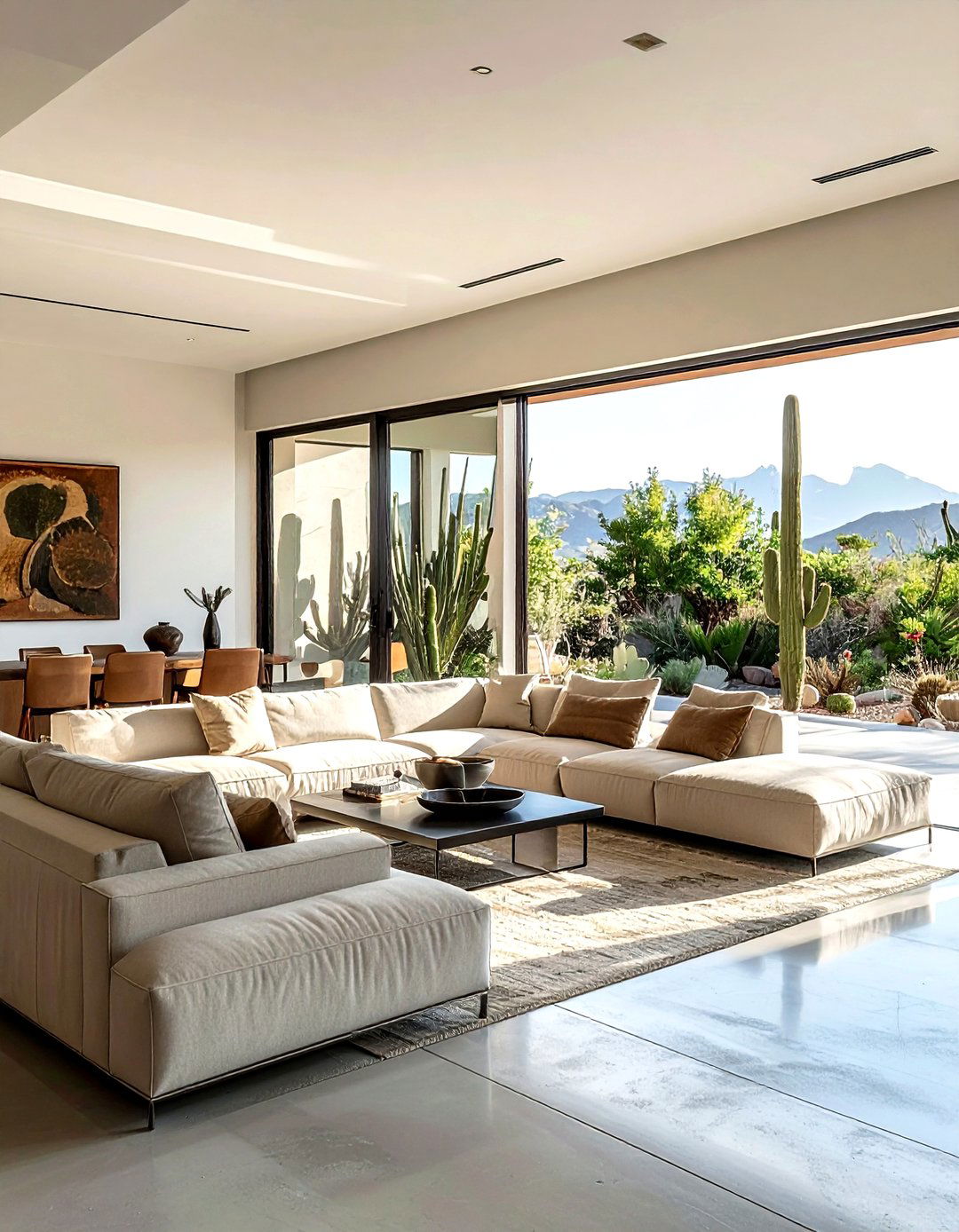 Desert modern living room oversized sliding panel - 30 living room sliding doors