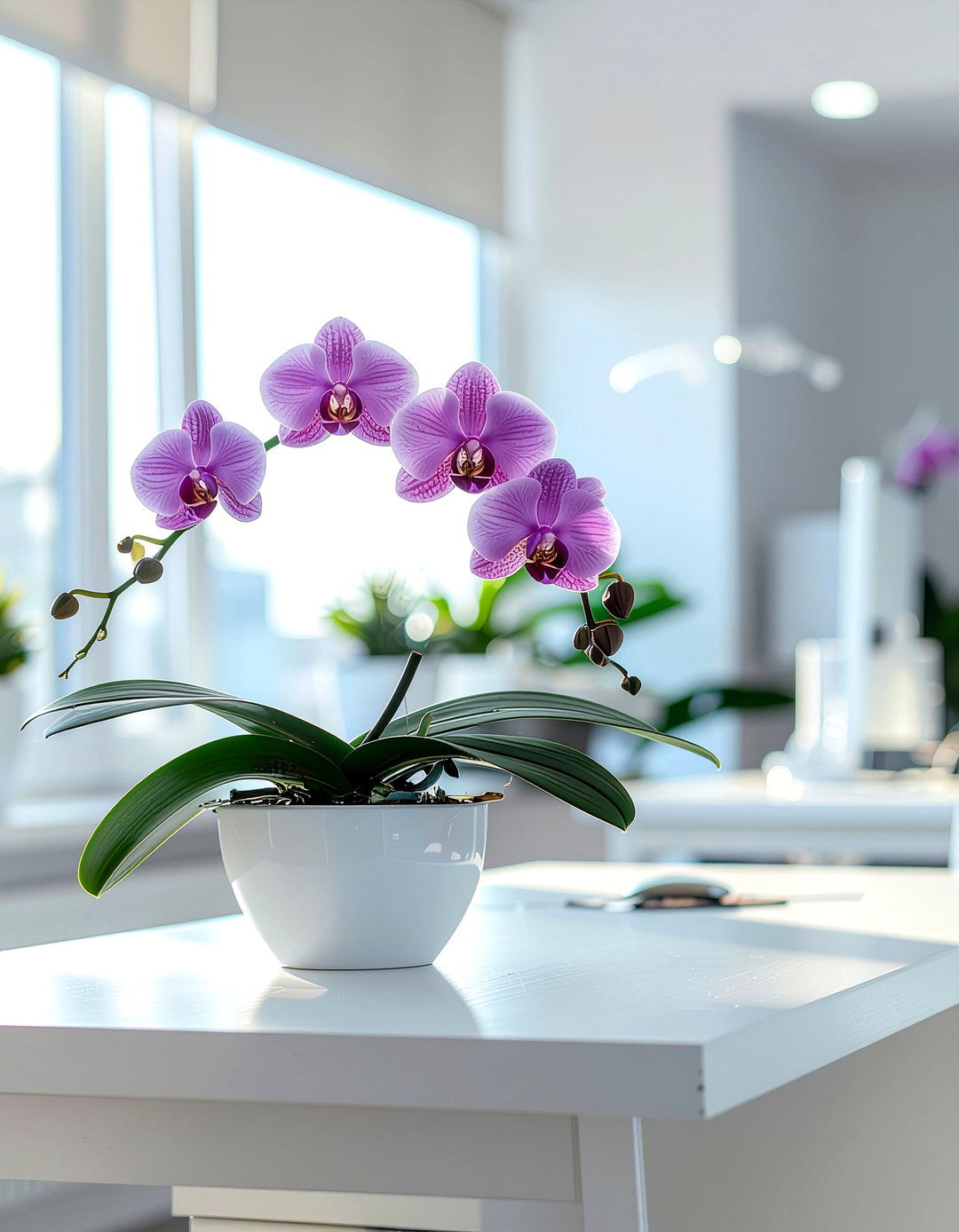Desk Orchid Arrangement - 30 everyday flower ideas