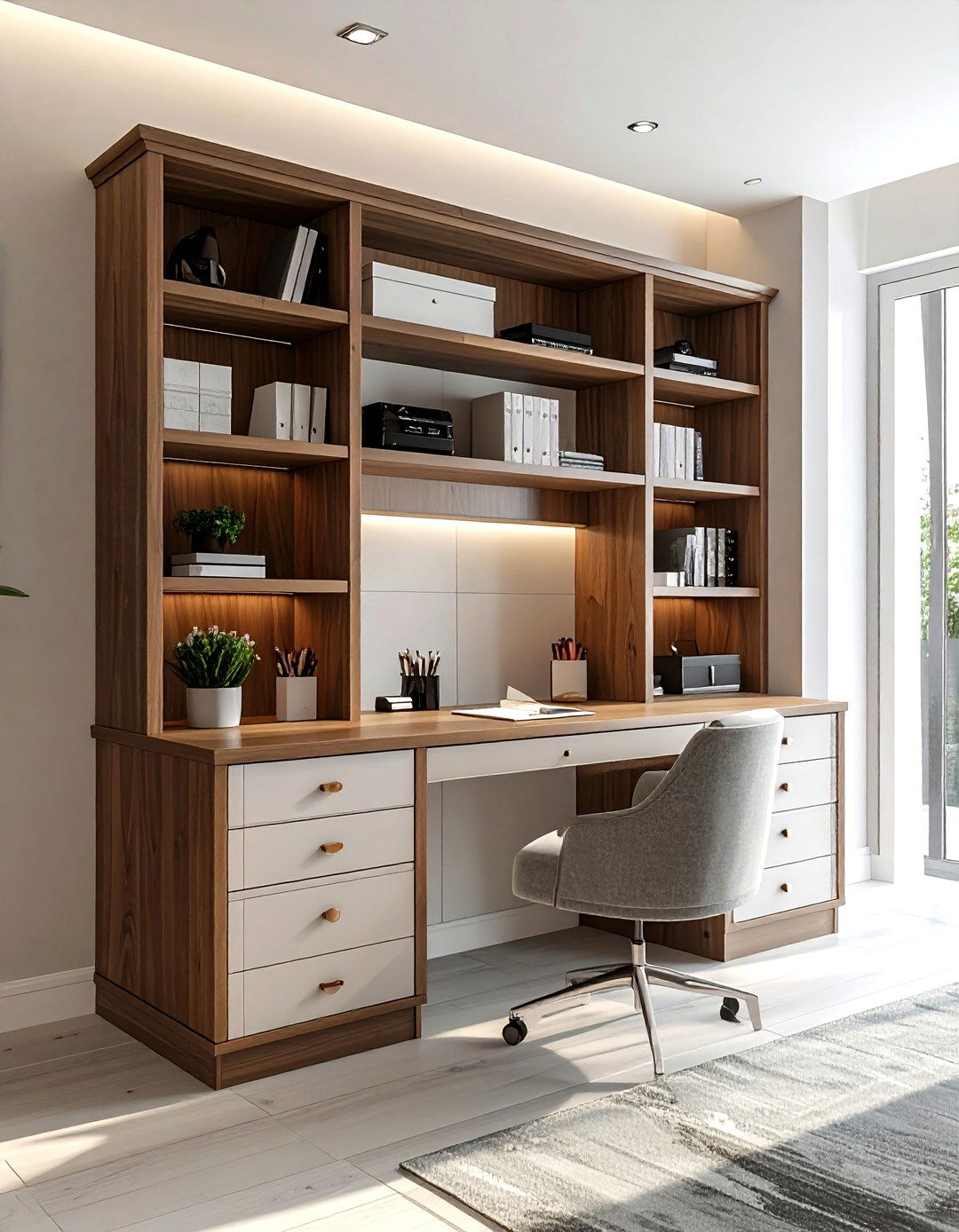Desk hutch - 30 home office organization ideas