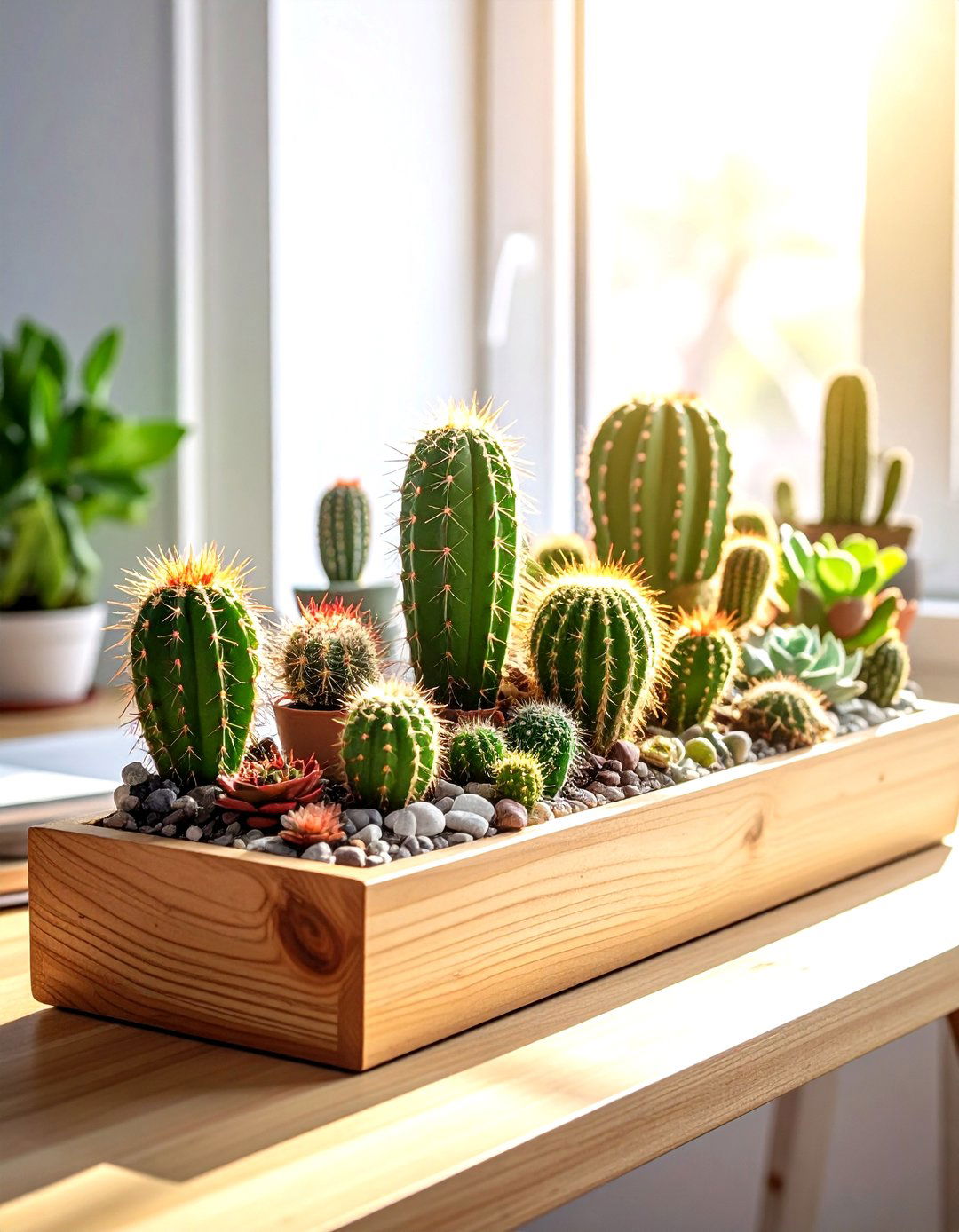 Desktop Cactus Garden - 30 office plant ideas