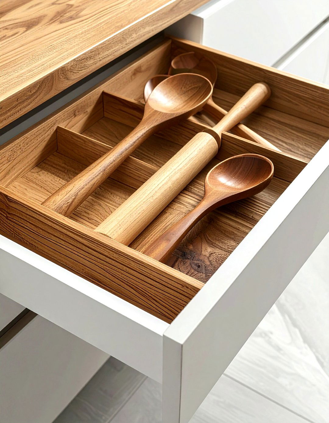 Diagonal Utensil Organizer - 30 kitchen drawer organization ideas