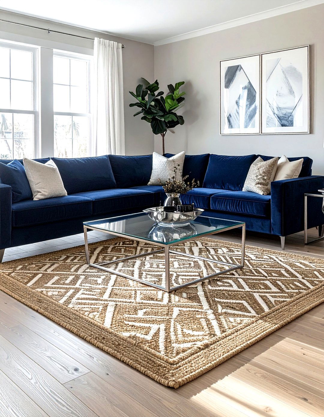 Diamond Pattern Jute Rug - 30 living room jute rugs