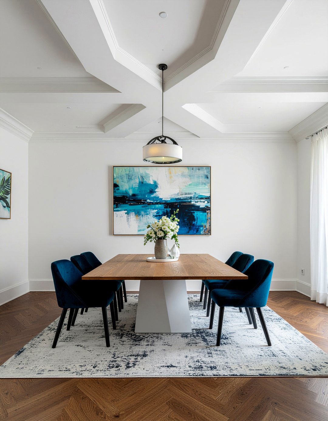 Diamond pattern coffered ceiling - 30 dining room coffered ceiling ideas