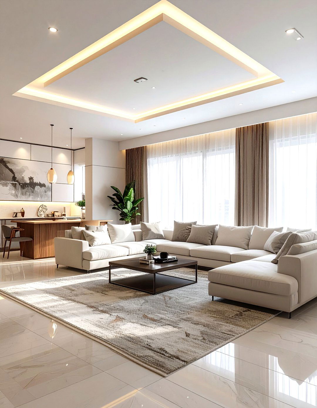 Dimmable Overhead Lighting - 30 living room layered lighting ideas