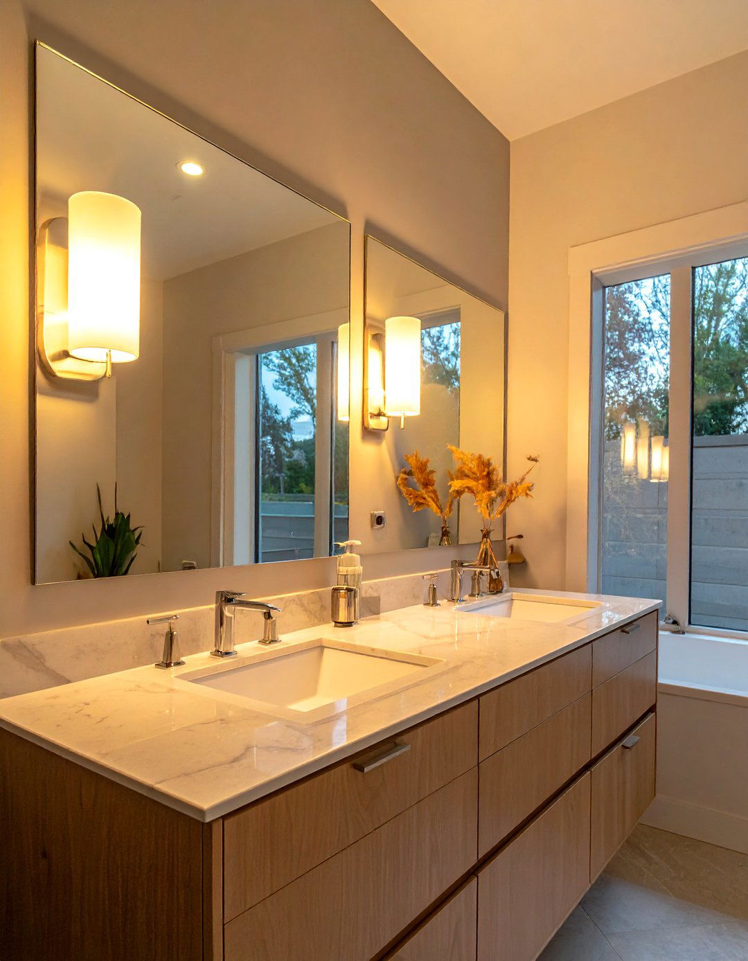 Dimmable Wall Sconces - 30 bathroom warmth ideas