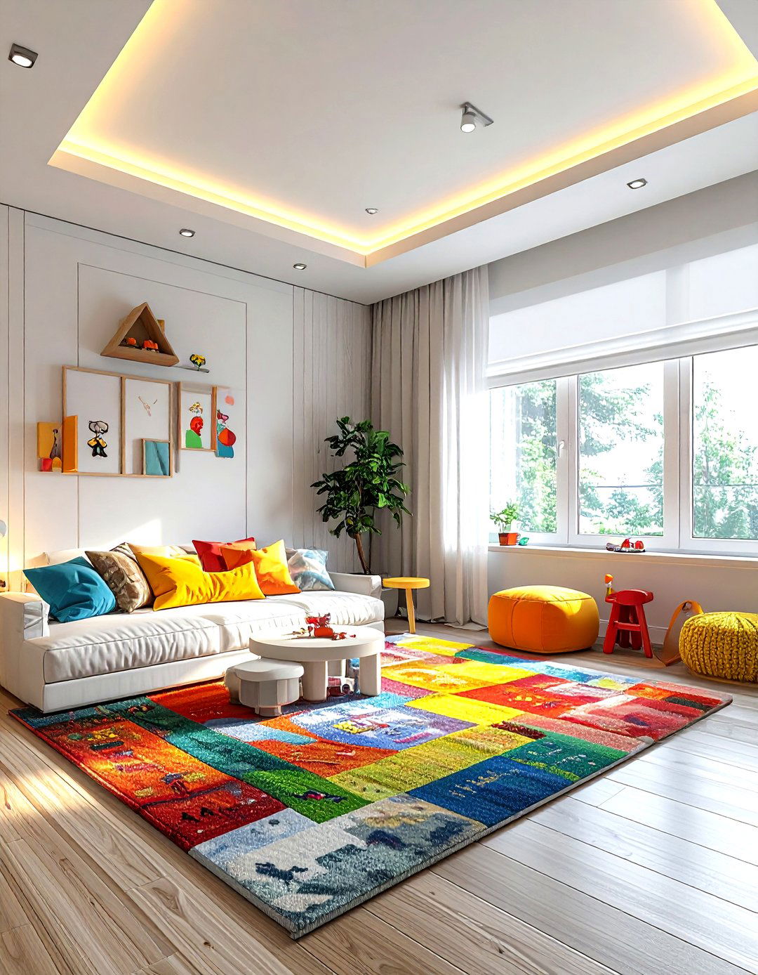 Dimmable led ceiling light - 30 living room LED lighting ideas