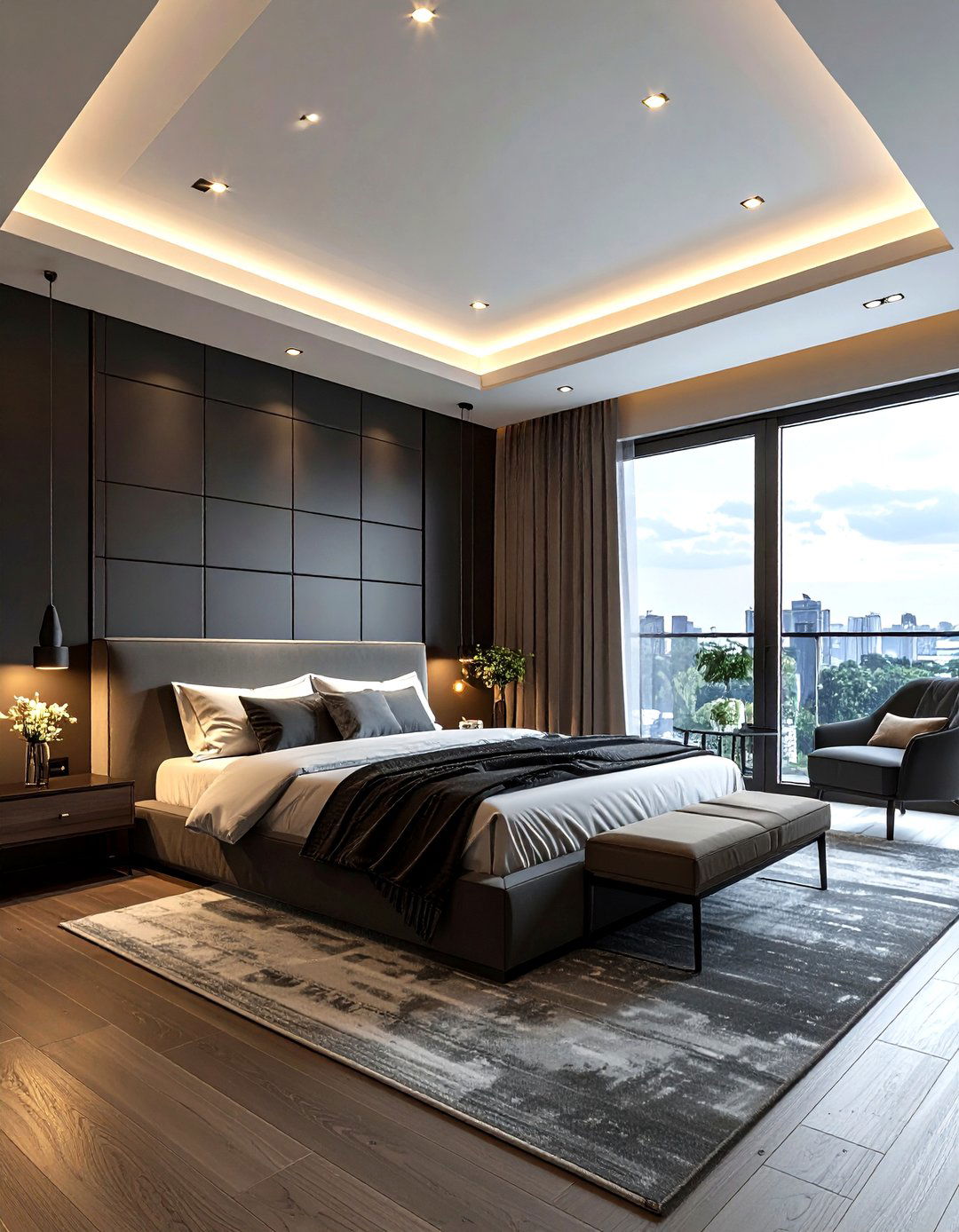 Dimmable recessed spotlights - 30 bedroom ambient lighting ideas